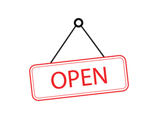 open icon illustration vector red
