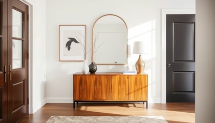 Modern Interior Design with Elegant Console Table and Stylish Decor