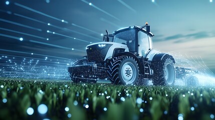 High-tech farm tractor