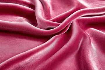 Fototapeta premium Luxurious Soft Silk Fabric in Deep Rose Color with Texture Details