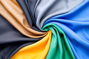 Colorful fabric swirls in a beautiful display of vibrant textures and hues