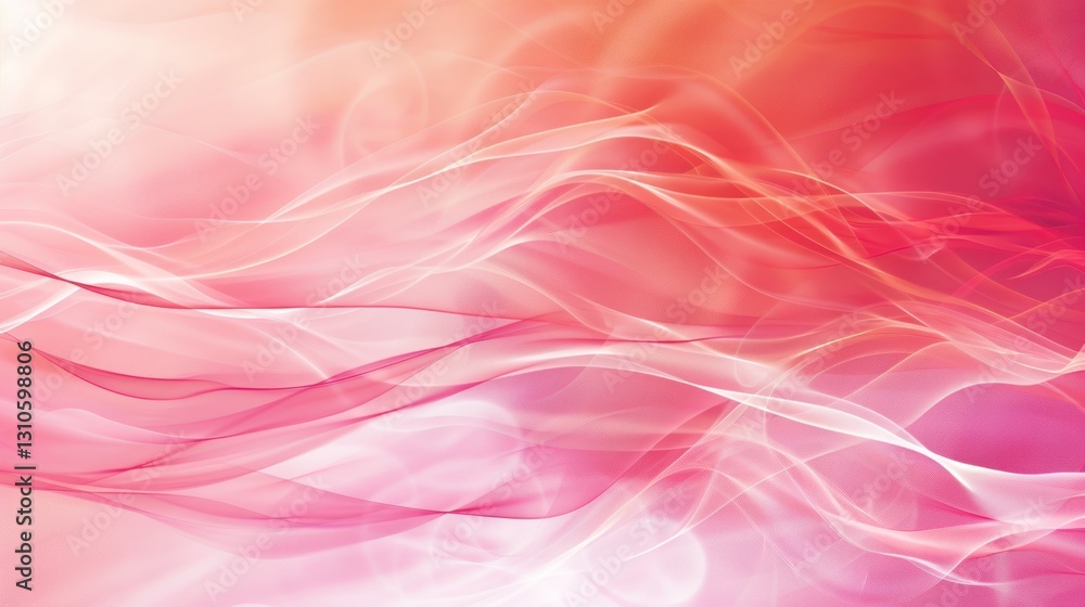 Poster abstract pink and orange wave patterns with soft light effects