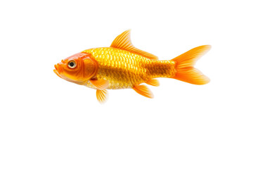 Goldfish swimming in a tank, isolated