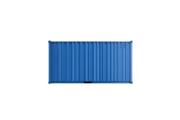 Blue container with a white background, isolated