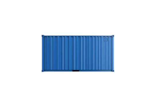 Blue container with a white background, isolated