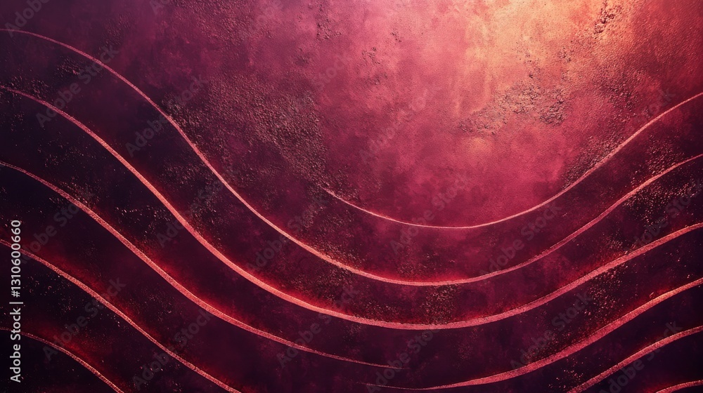 Aufkleber wavy red lines create texture on a deep crimson surface