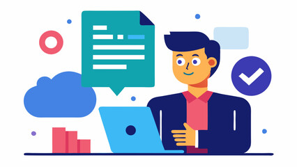 Regulatory Compliance An illustration of a financial expert checking compliance documents with AI assistance emphasizing how AI manages and ensures adherence to regulations.