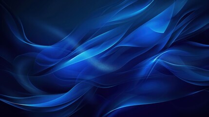 Obraz premium Abstract blue waves flowing gracefully across a dark background (1)
