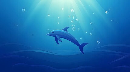 Fototapeta premium Dolphin in blue water