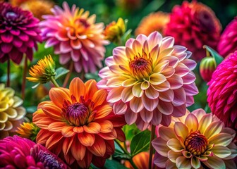 Fototapeta premium Macro Ornate Flower Garden Texture: Unique Floral Motif Background