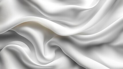 Naklejka premium Elegant cloth folds with gentle waves, texture detail, soft lighting, white background