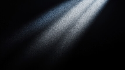 Fototapeta premium Dark background, black matte surface with a light beam on the right side, top view