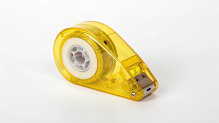 Naklejka premium Yellow Tape Dispenser on White Background