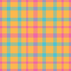 Bright Butterscotch and Dusty Bubblegum Seamless Tartan Textile Design