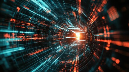 Obraz premium Dynamic Industrial Warehouse Design with Robust Technology Elements