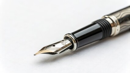 Fountain Pen on White Background