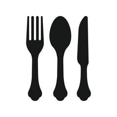 fork spoon knife black icon