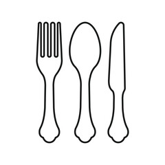 fork spoon knife outlines icon