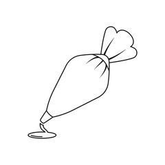 Pastry bag baking piping icon outlines