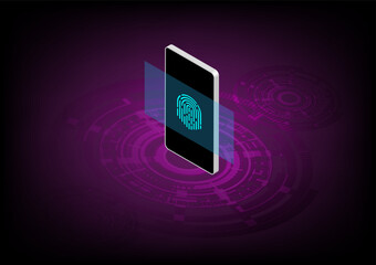 Abstract background with digital graphic on smartphone