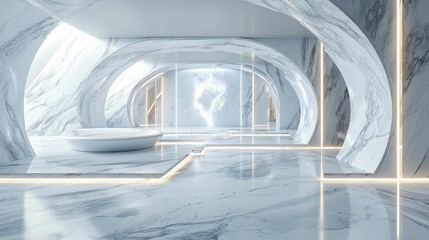 Obraz premium Futuristic Marble Interior Design with Striking Aesthetic Elements
