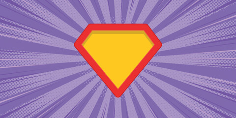  abstract comic book purple with superhero logo © Amir