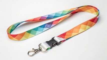 Rainbow Lanyard on White Background