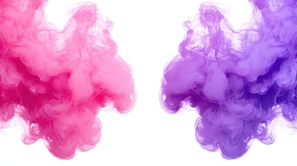 Abstract Ink Drops on White Background