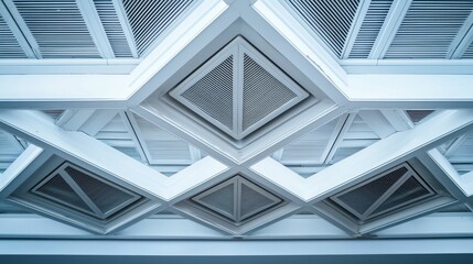 Obraz premium Macro Shot of Air Conditioning Vents in Modern Architectural Design