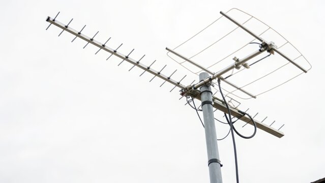 Television Antenna on White Background