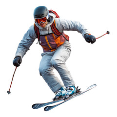 skier with snowboard