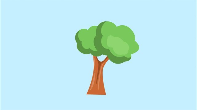 Animated video Tree and flowers concept. Full length animation illustration. High quality 4k footage.	