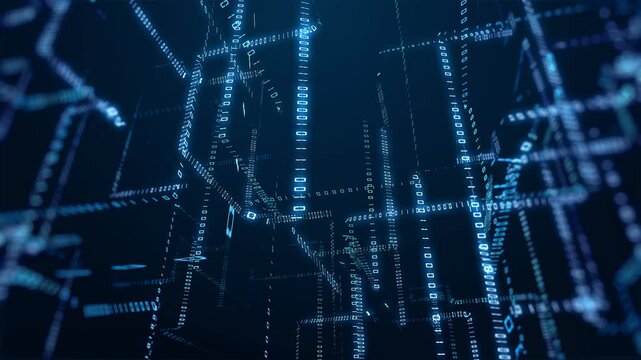 Code structure background with digital code structure looped for technology 