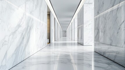 Obraz premium Elegant Minimalist Corridor with Polished Marble Interior Design