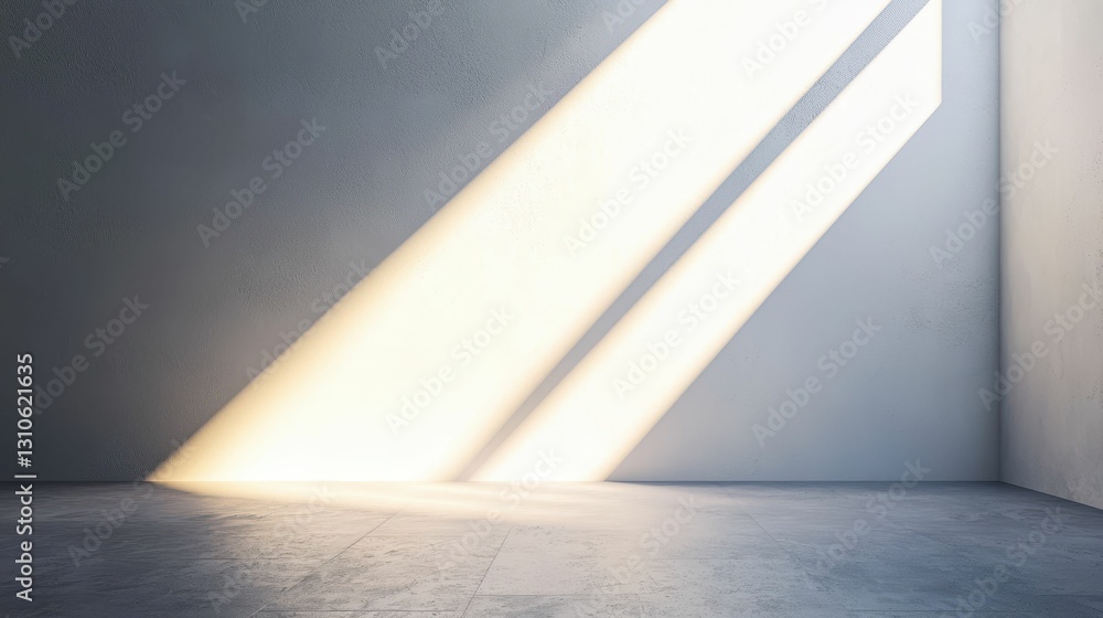 Poster minimalist empty space with light and spotlights for modern design