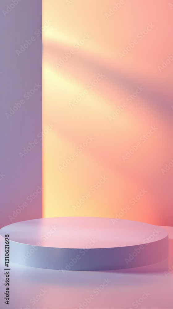 Aufkleber minimalist empty stage with subtle background and soft lighting