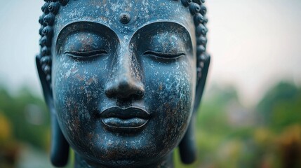 Buddha Statue in Garden Setting