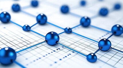 Network Nodes on Grid, Abstract Illustration