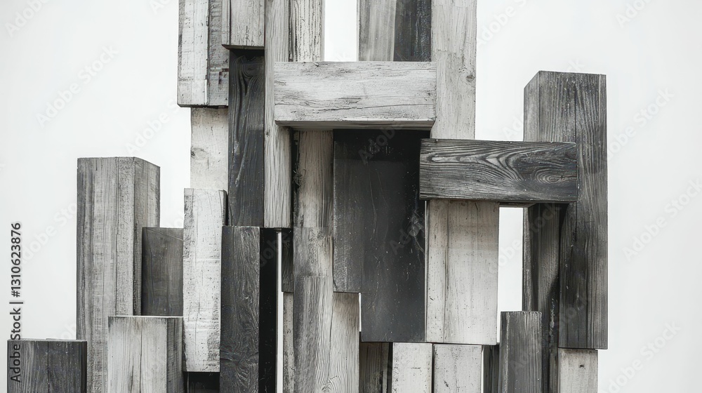 Poster minimalist pallet art installation with focus on texture and depth