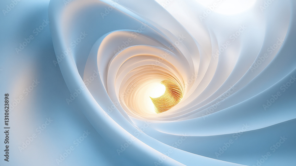 Aufkleber 3d render of an abstract background with a white and blue gradient