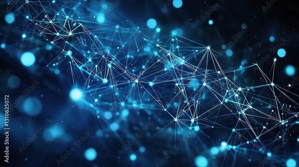 Aufkleber abstract digital lines in upscale blue network connection background