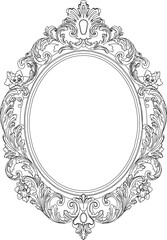 vector illustration sketch of decorative glass frame design with classic vintage ethnic traditional decorative ornaments