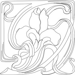 sketch vector illustration silhouette design decorative carving ornament floral decoration classic vintage ethnic