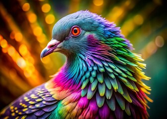 Majestic Fancy Pigeons: Close-up Long Exposure Photography of Ornamental Birds