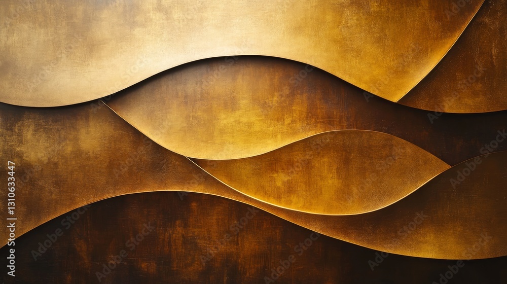 Poster abstract golden wavy layers create an interesting artistic backdrop texture