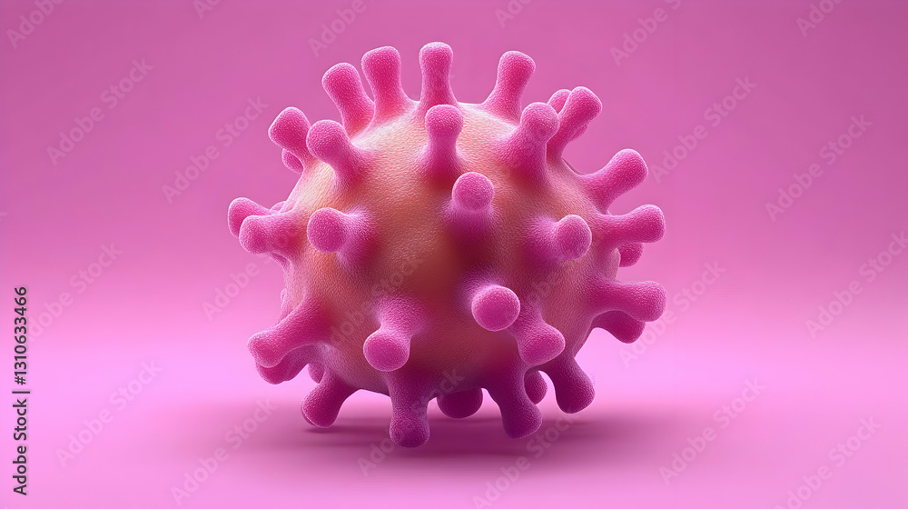 Poster 3d rendering of a virus particle