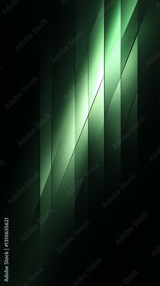 Poster dynamic green light patterns studio digital art abstract perspective modern aesthetics for visual im