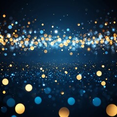 Blue and Gold Glitter Lights Background