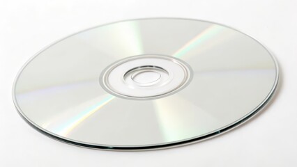 Compact Disc on White Background