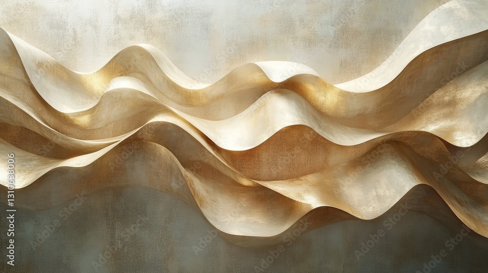 Aufkleber abstract golden wavy shapes creating a beautiful textured background pattern